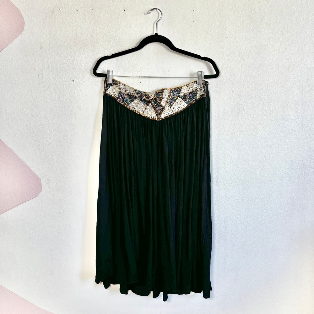 Vintage Y2K‎ Beaded Maxi Skirt Sz Medium 2000s Festival Coachella Hippie
